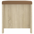 Bowery Hill Engineered Wood Storage Box with Faux Leather in Sonoma Oak