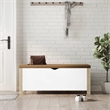 Bowery Hill Contemporary Sonoma Oak Engineered Wood Storage Box in White