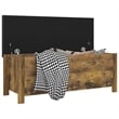 Bowery Hill Standard Engineered Wood Storage Box w/ Faux Leather in Smoked Oak
