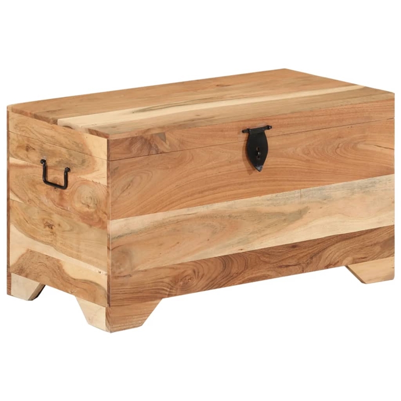 Bowery Hill Contemporary Medium Solid Acacia Wood Storage Chest in Brown