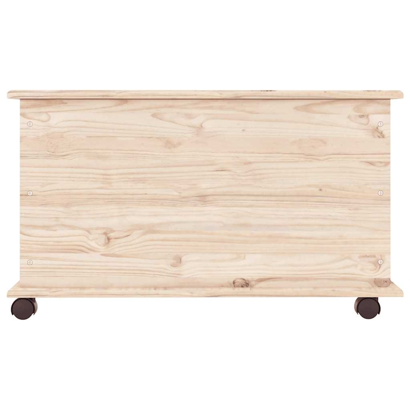 Bowery Hill Contemporary Medium Solid Pine Wood Storage Chest in Natural