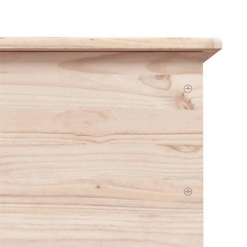 Bowery Hill Contemporary Medium Solid Pine Wood Storage Chest in Natural