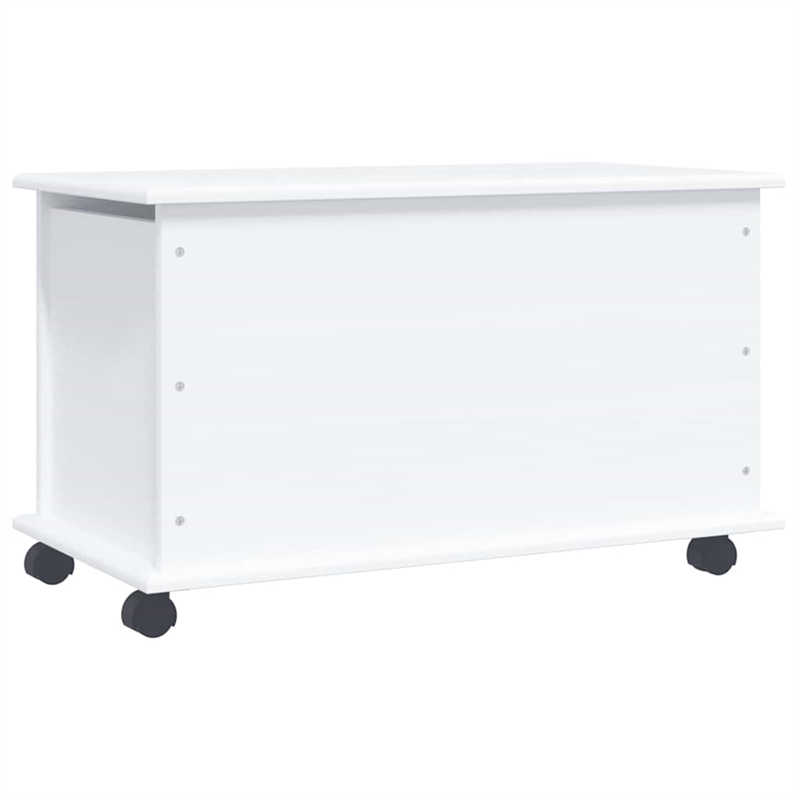 Bowery Hill Contemporary Solid Pine Wood Storage Chest in White