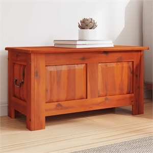Bowery Hill Solid Acacia Wood and Engineered Wood Storage Chest in Brown