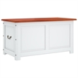 Bowery Hill Solid Acacia Wood & Engineered Wood Storage Chest in Brown & White