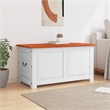 Bowery Hill Solid Acacia Wood & Engineered Wood Storage Chest in Brown & White