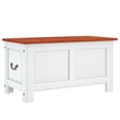 Bowery Hill Solid Acacia Wood & Engineered Wood Storage Chest in Brown & White