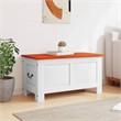 Bowery Hill Solid Acacia Wood & Engineered Wood Storage Chest in Brown & White
