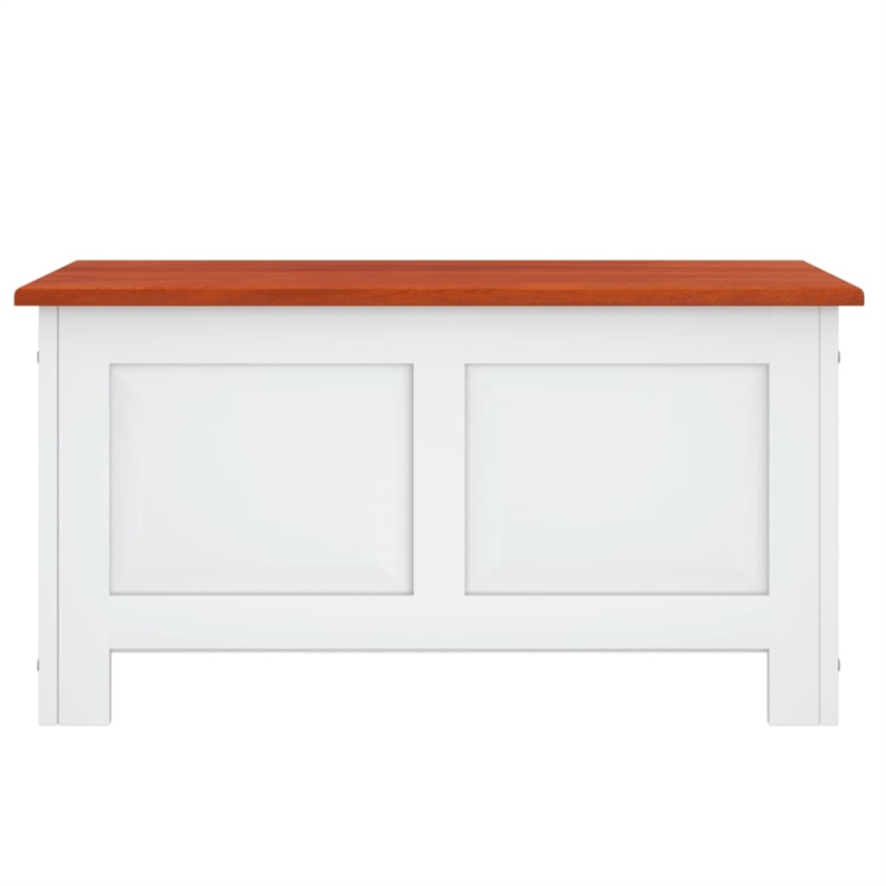 Bowery Hill Solid Acacia Wood & Engineered Wood Storage Chest in Brown & White