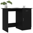 Bowery Hill Rectangular Engineered Wood Compact Desk in Black
