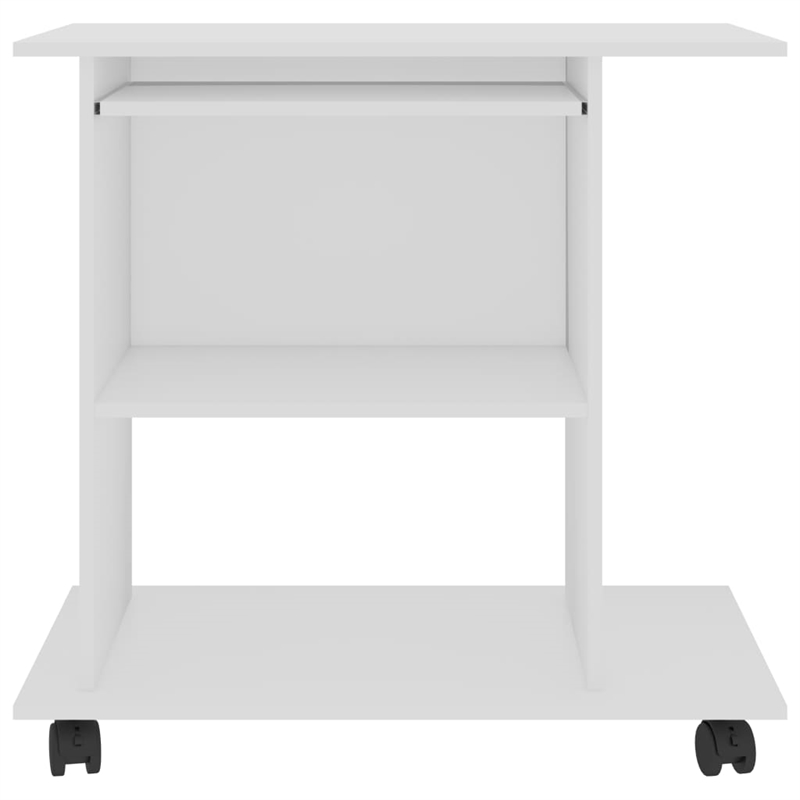 Bowery Hill Engineered Wood Compact Pull-Out Computer Desk in White