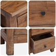 Bowery Hill Contemporary Solid Mahogany Wood Nightstand in Brown