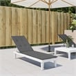Bowery Hill Contemporary Polyester Deck Chair Cushion in Anthracite