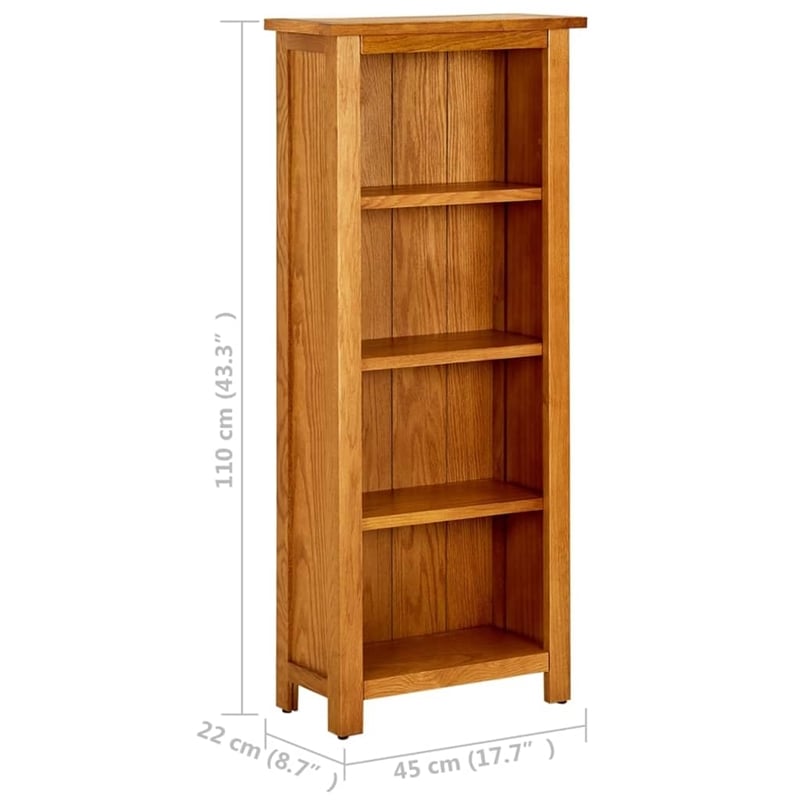 Bowery Hill Contemporary Medium Oak Veneered MDF Bookcase in Natural Oak