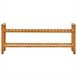 Bowery Hill Rectangular Solid Oak Wood Compact Shoe Rack in Rustic Brown
