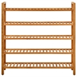 Bowery Hill Rectangular Medium Solid Oak Wood Shoe Rack in Brown