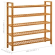 Bowery Hill Rectangular Medium Solid Oak Wood Shoe Rack in Brown
