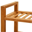 Bowery Hill Rectangular Medium Solid Oak Wood Shoe Rack in Brown