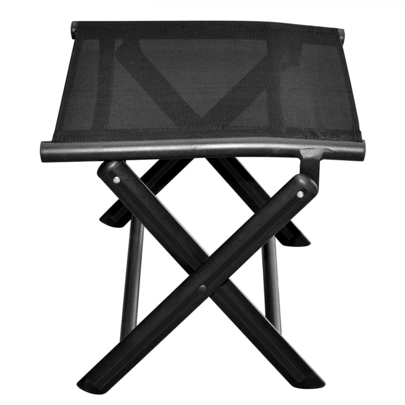 Bowery Hill Contemporary Aluminum Foldable Footrest in Black