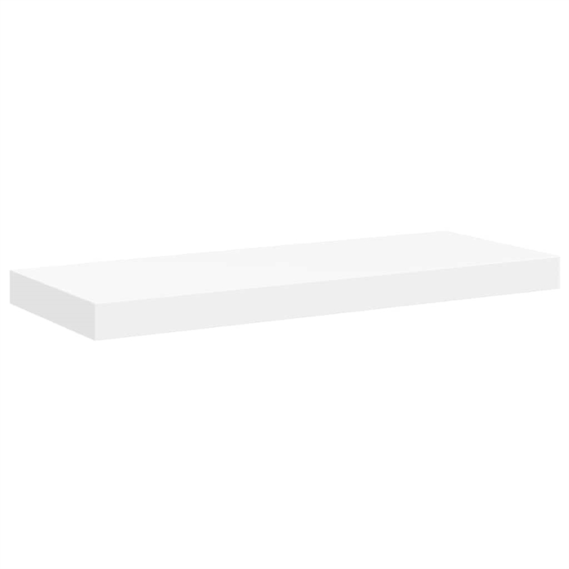 Bowery Hill MDF & Metal Medium Floating Wall Shelf in White Honeycomb
