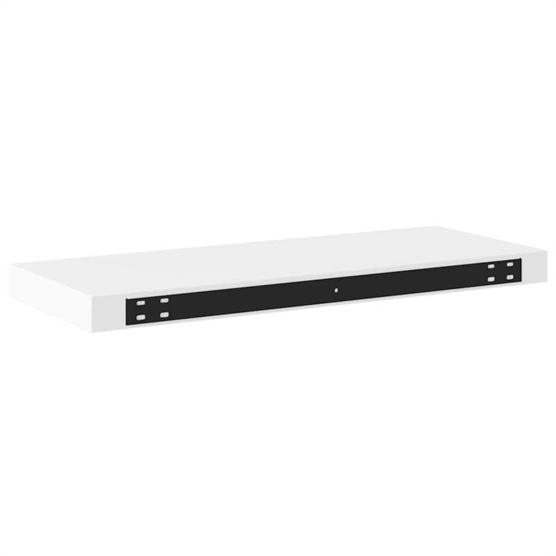 Bowery Hill MDF & Metal Medium Floating Wall Shelf in White Honeycomb
