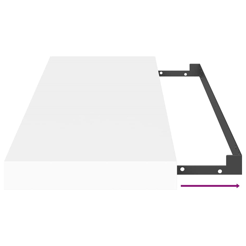 Bowery Hill MDF & Metal Medium Floating Wall Shelf in White Honeycomb