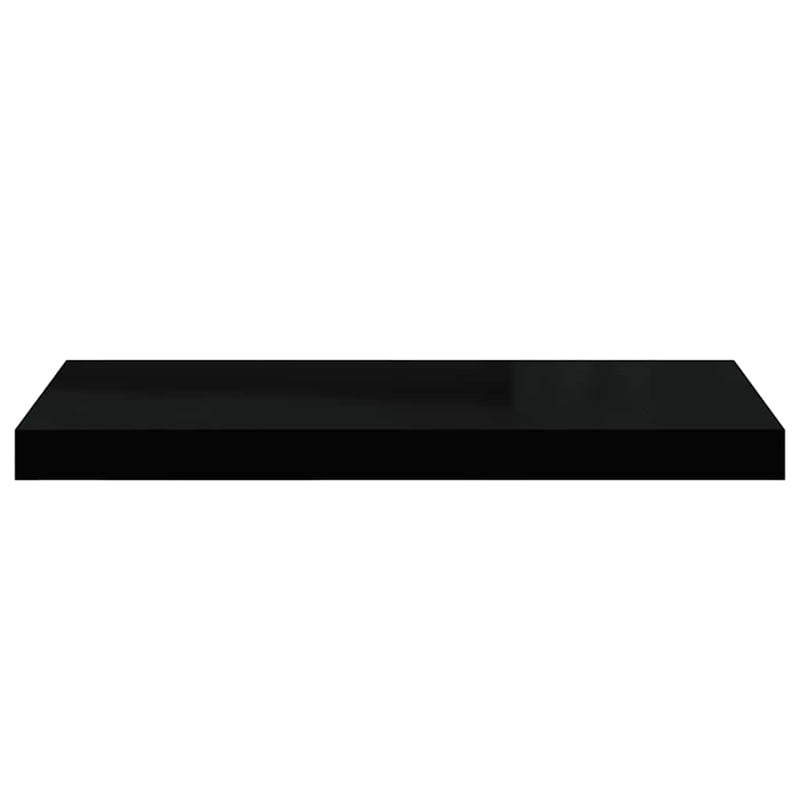 Bowery Hill MDF & Metal Medium Wall Shelf in Black Honeycomb (Set of 2)