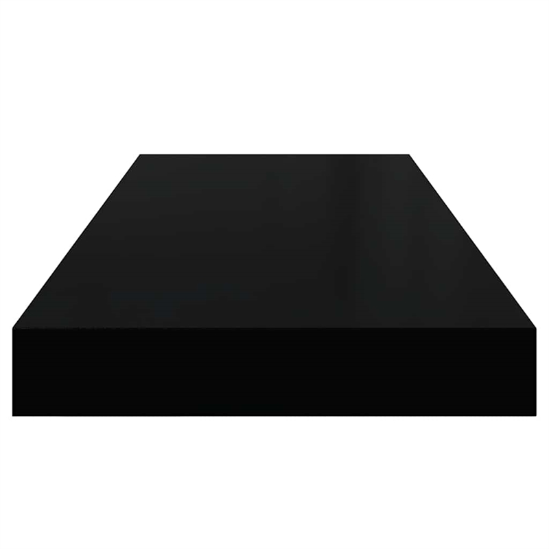 Bowery Hill MDF & Metal Medium Wall Shelf in Black Honeycomb (Set of 2)