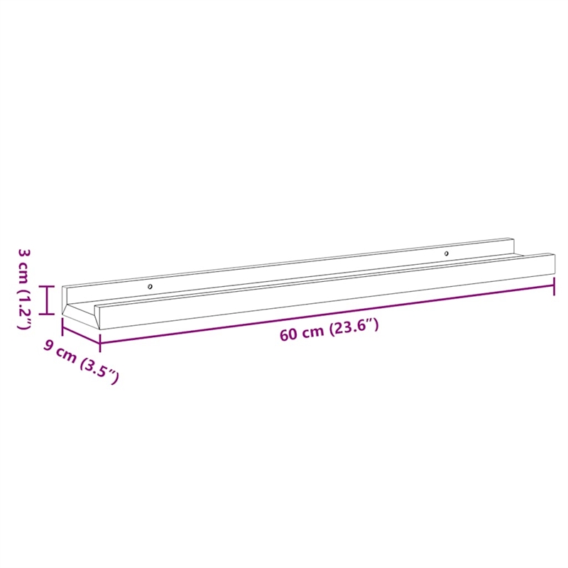 Bowery Hill Contemporary MDF Wall Shelf in High Gloss White (Set of 2)