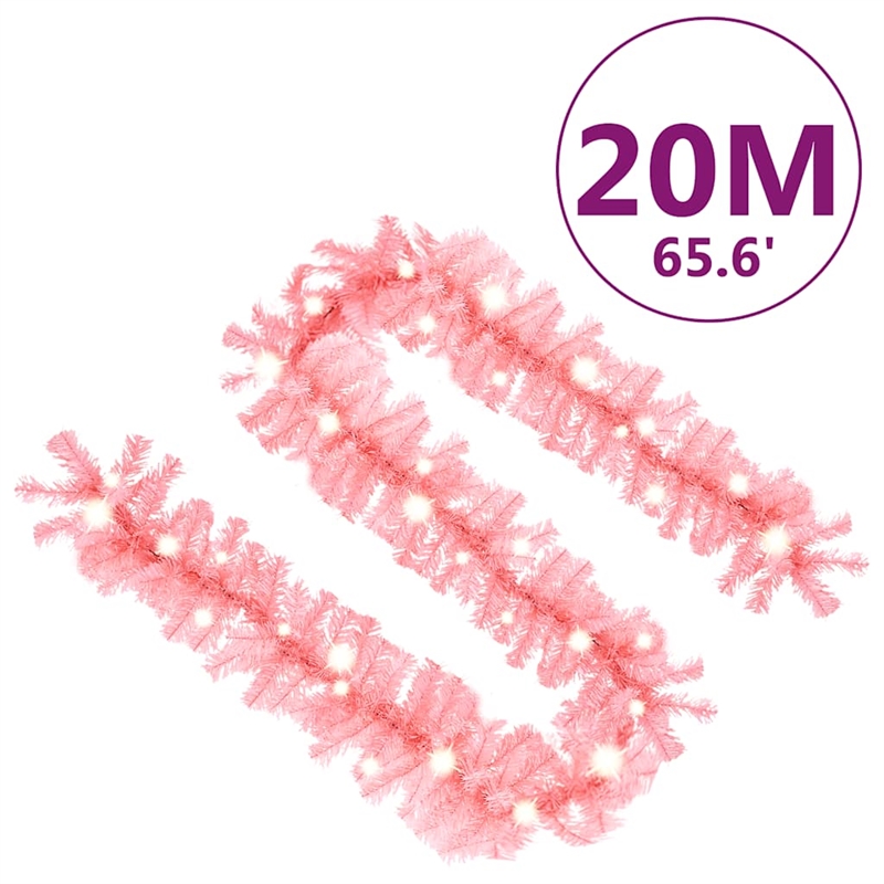 Bowery Hill PVC Large Christmas Garland Spiral Garland in Pink