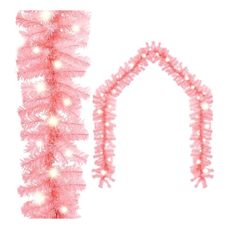 Bowery Hill PVC Large Christmas Garland Spiral Garland in Pink