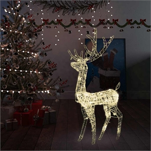 Bowery Hill Large Acrylic Reindeer Christmas Decoration in Warm White