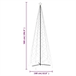 Bowery Hill Powder-Coated Steel Christmas Cone Tree in Warm White