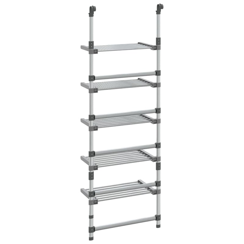 Bowery Hill 5-Tier Aluminum Hanging Laundry Drying Rack in Silver