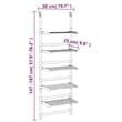 Bowery Hill 5-Tier Aluminum Hanging Laundry Drying Rack in Silver