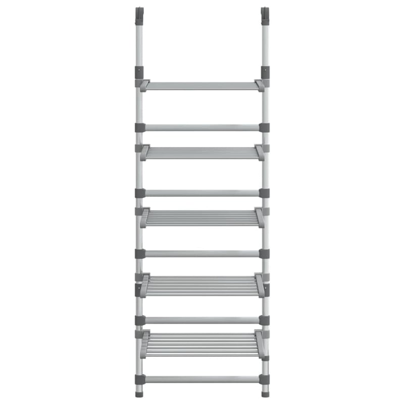 Bowery Hill 5-Tier Aluminum Hanging Laundry Drying Rack in Silver
