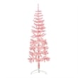 Bowery Hill PVC Steel Slim Artificial Half Christmas Tree in Pink