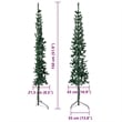 Bowery Hill PVC Slim Decorative Inlays Artificial Half Christmas Tree in Green