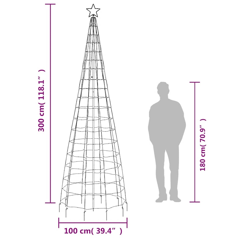Bowery Hill Contemporary Extra Tall Led Christmas Tree in Cold White