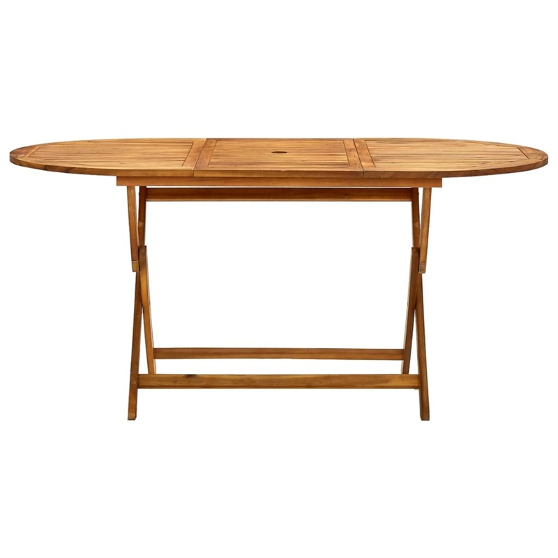 Bowery Hill Teak Solid Acacia Wood Medium Garden Foldable Table
