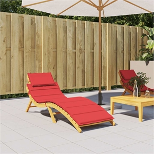 Bowery Hill Contemporary Fabric Sun Lounger Cushion in Red Finish
