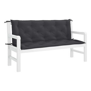 Bowery Hill Contemporary Garden Bench Cushion in Black (Set of 2 )