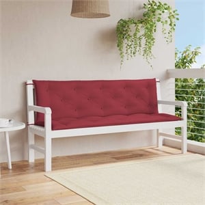 Bowery Hill Contemporary Garden Bench Cushion in Wine red (Set of 2 )