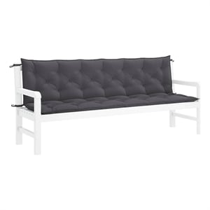 Bowery Hill Contemporary Garden Bench Cushion in Anthracite (Set of 2 )