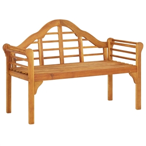 Bowery Hill Solid Acacia Wood Medium Ergonomic Garden Bench in Brown