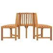 Bowery Hill Solid Eucalyptus Wood Tree Bench in Reddish Brown with an Oil Finish