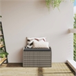 Bowery Hill Contemporary Rattan Storage Bench in Grey/Cream White
