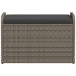 Bowery Hill Contemporary Rattan Storage Bench in Grey/Cream White