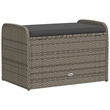 Bowery Hill Contemporary Rattan Storage Bench in Grey/Cream White