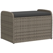 Bowery Hill Contemporary Rattan Storage Bench in Grey/Cream White